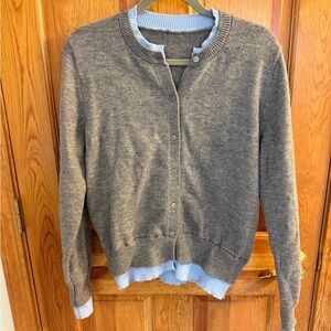 Gray and Light Blue Women's Sweater